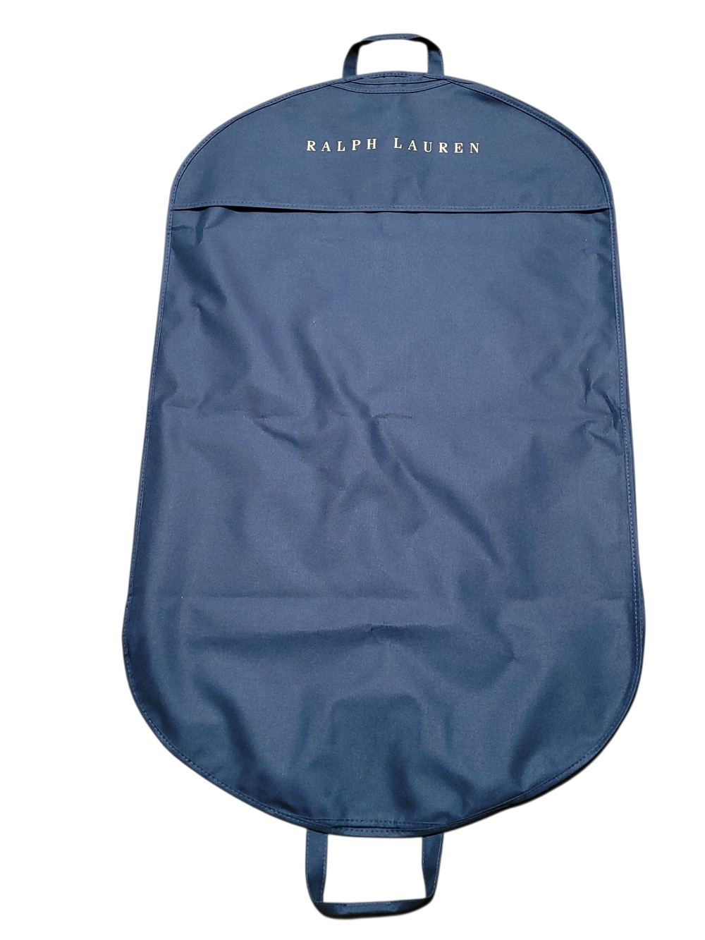 Ralph Lauren Garment Bag Empty Travel Storage Canvas Blue Gold Spell Out Logo